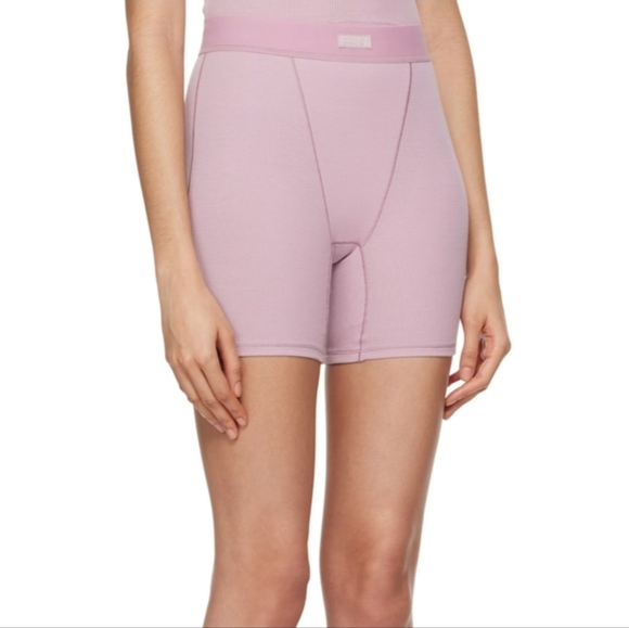 Skims Cotton Rib Boxer Shorts In Dusk - Picture 3 of 11